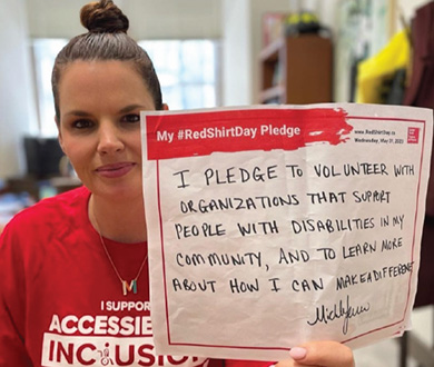 Woman Holding Pledge